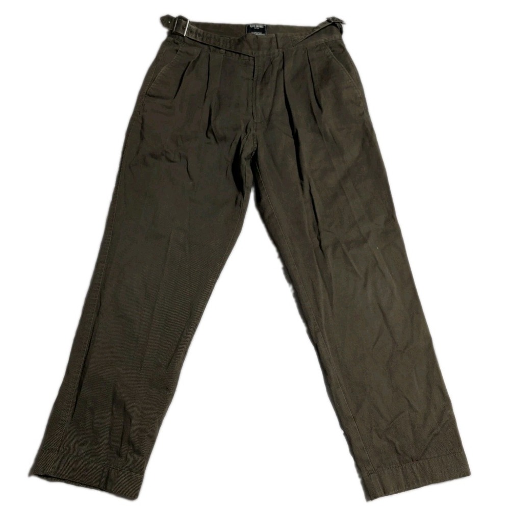 Todd Snyder Gurkha Trousers Mens 31 Olive Green Pleated Cotton Pants Portugal